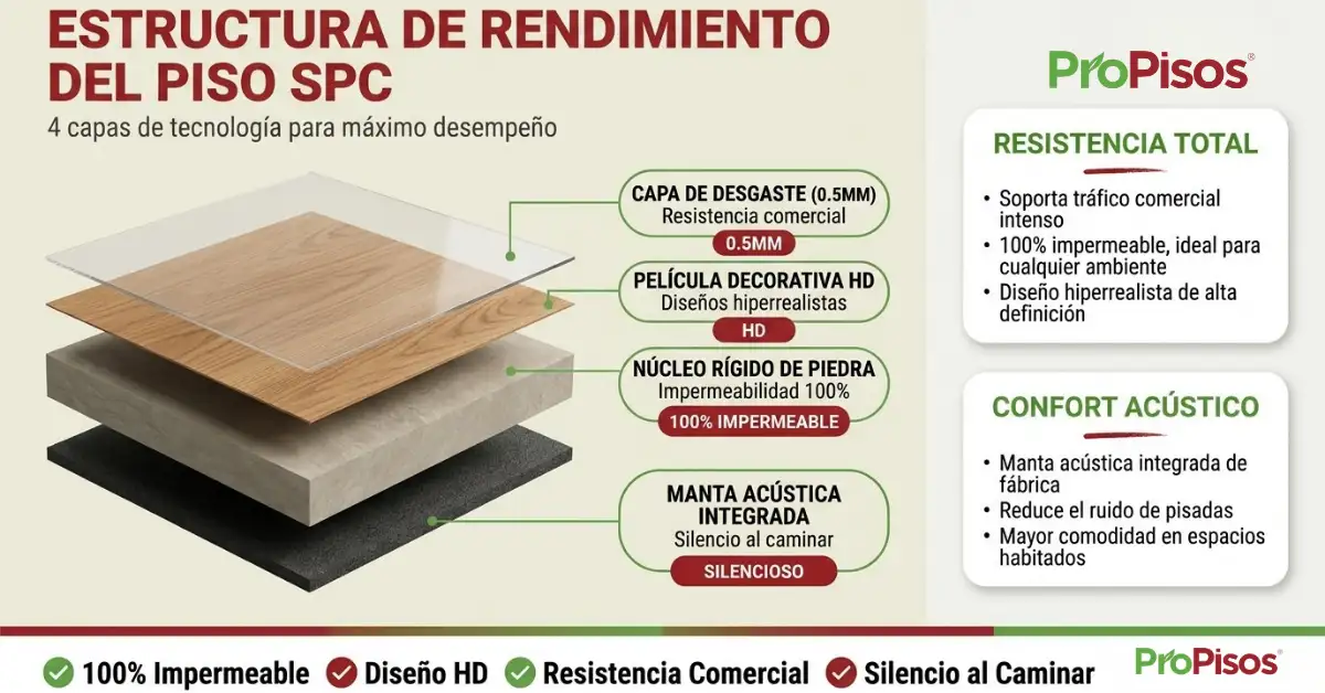 piso SPC para concepto abierto
